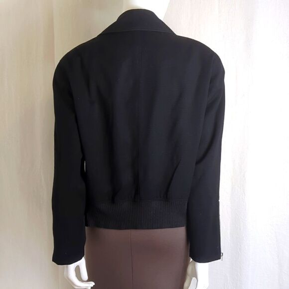 Y2K Theodore Black Moto Jacket 100% Wool Size Small - Picture 6 of 7